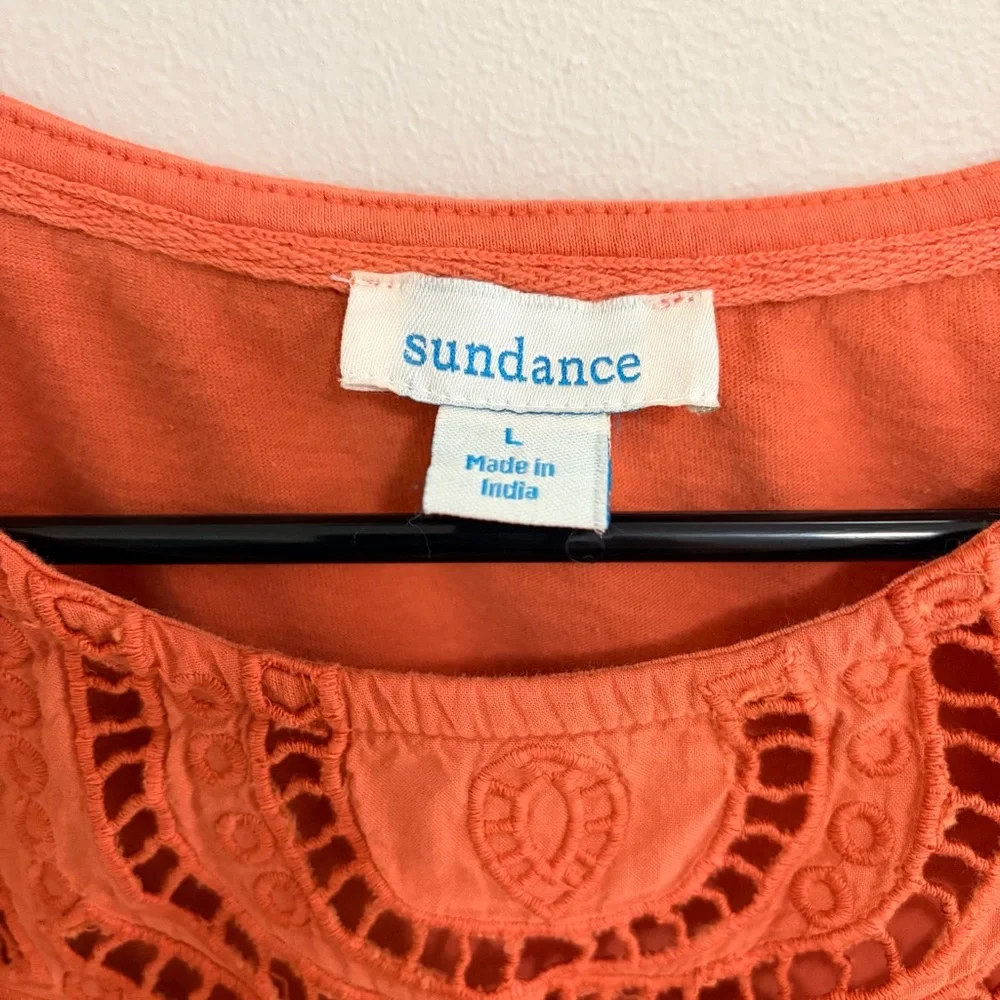 Sundance HandMade in India Orange Embroidered Women's Top Large - Picture 2 of 6